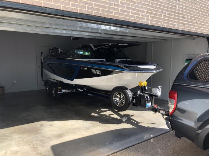 22 Electric Garage door height bass boat for Small Space