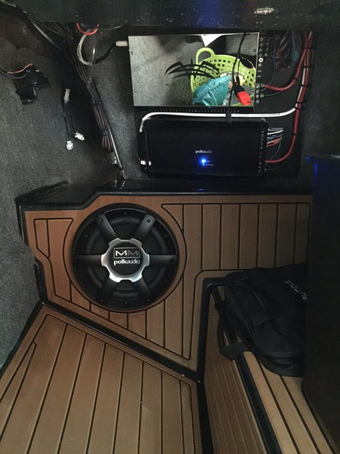 Factory 10" polk sub and Polk 5000.5 amp (also pictured is WS SYN4 for the tower REV10's)